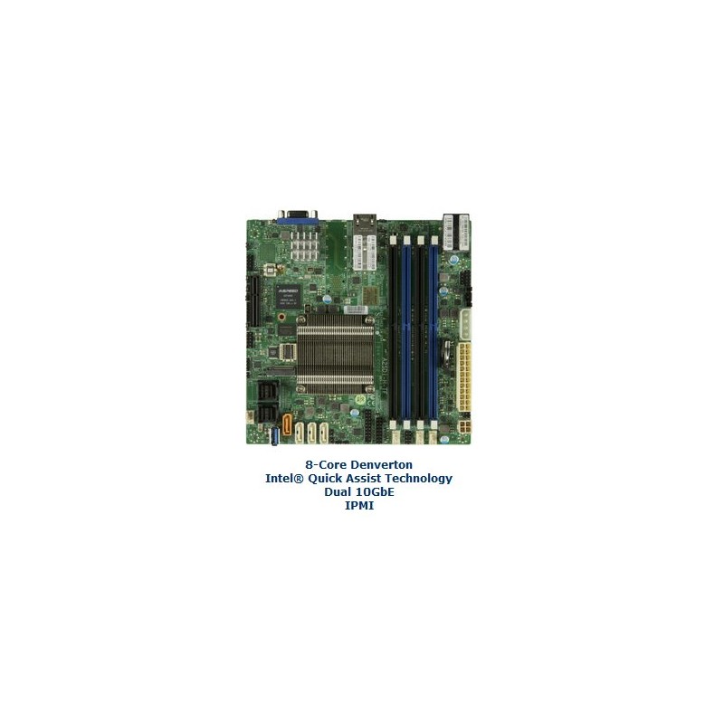 SUPERMICRO mini-ITX MB Atom C3758 (8-core), 4x DDR4 ECC DIMM, 12x SATA, 1x PCI-E 3.0 x4, 2x 10Gb (RJ45), IPMI