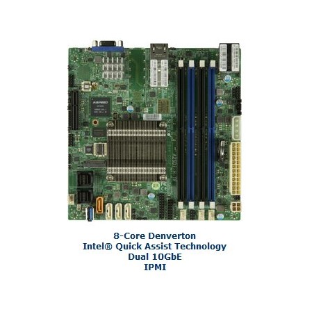 SUPERMICRO mini-ITX MB Atom C3758 (8-core), 4x DDR4 ECC DIMM, 12x SATA, 1x PCI-E 3.0 x4, 2x 10Gb (RJ45), IPMI