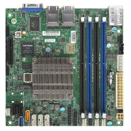SUPERMICRO mini-ITX MB Atom C3558 (4-core), 4x DDR4 ECC DIMM, 8xSATA, 1x PCI-E 3.0 x4, 4x 1GbE LAN, IPMI