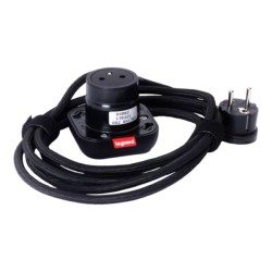 Legrand - Incara™ Electr'On - Přenosná zásuvka 2P+T, černá bez rámečku, kabel 2m