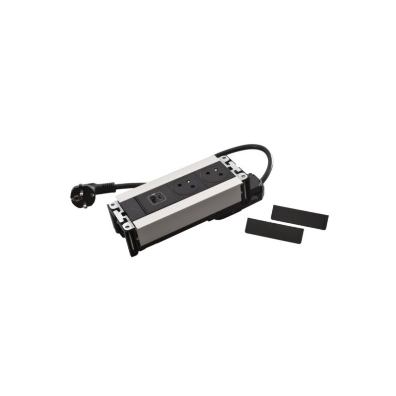 Legrand - Incara™ Multilink - Modular. zapuštěný blok kov: 2x2P+T/USB A+C (15W), kabel 2m