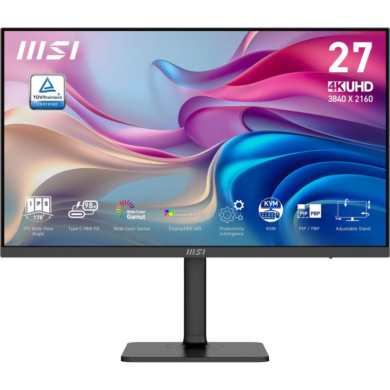 MSI Modern/MD272UPHG/27"/IPS/4K UHD/60Hz/4ms/Black/3R