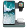 CANYON Bezdrátová nabíječka WS-303DG,3v1,vstup 9V/2A,12V/2A,výstup 15/10/7.5/5W, USB-C USB-A, vč. AC adaptéru,šedá