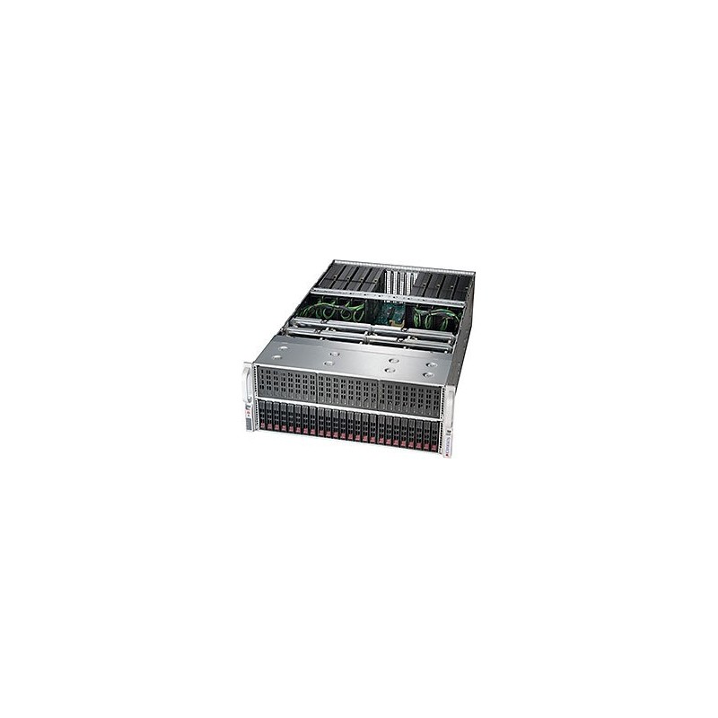 SUPERMICRO 4U GPU server 2xLGA-3647, C622, 24x DDR4 ER, 24x HS (2,5"), 8x GPU ready, M.2, 2+2 2000W, 2x10Gb BaseT,IPMI