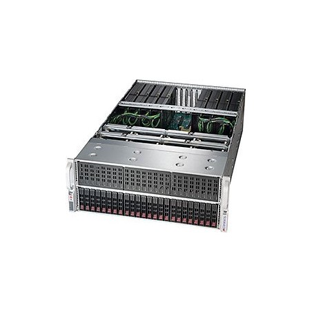 SUPERMICRO 4U GPU server 2xLGA-3647, C622, 24x DDR4 ER, 24x HS (2,5"), 8x GPU ready, M.2, 2+2 2000W, 2x10Gb BaseT,IPMI