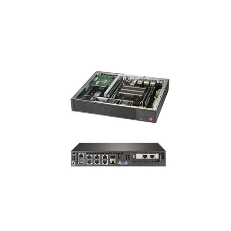 SUPERMICRO 1U server 1xXeon D-2146NT 2x 64GB DDR4 RDIMM, SSD M.2 NVMe PCIe4 1.9TB 1DWPD, SPI Capable Vertical TPM 2.0 Pr