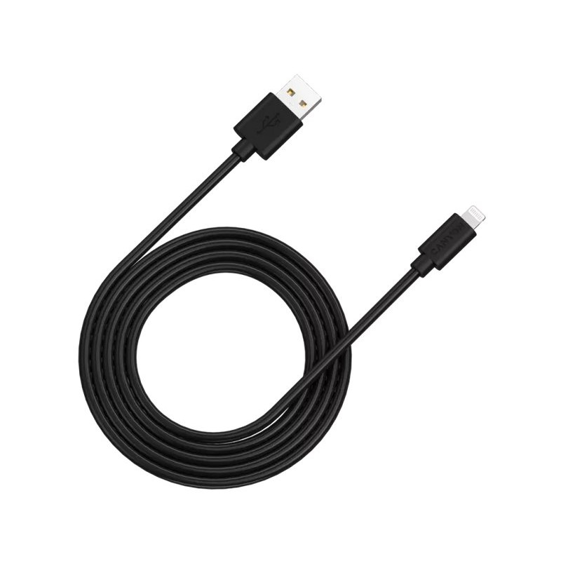 CANYON nabíjecí kabel Lightning MFI-12, 26MB/s, 5V/2.4A, Apple certifikát, délka 2m, černá