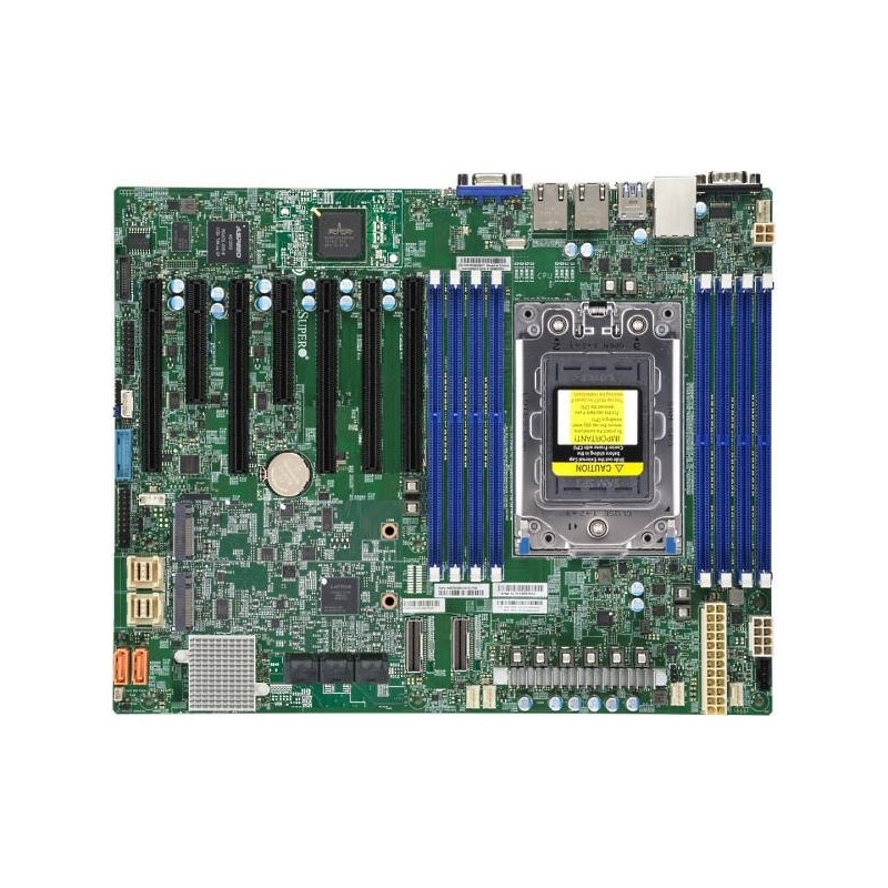 SUPERMICRO MB 1xSP3 (Epyc 7002 SoC), 8x DDR4, 2x (8x SATA nebo 2x NVMe), 2x M.2, PCIe 4.0 (5 x16, 2 x8), 2x 10Gb,… MBDH12SSLNTO