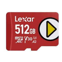 Lexar paměťová karta 512GB PLAY microSDXC™ UHS-I cards, čtení/zápis 205/140 MBs