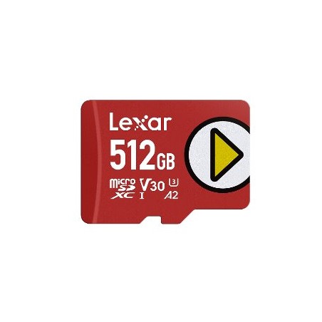 Lexar paměťová karta 512GB PLAY microSDXC™ UHS-I cards, čtení/zápis 205/140 MBs
