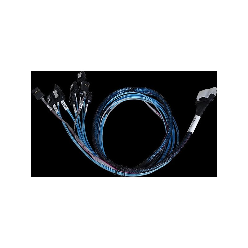ARECA int. SlimlineSAS x8 SFF-8654 straight to 8x SATA + 2x sideband cable, 75cm KABSLX88SATA075