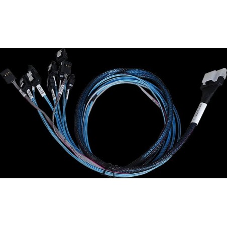 ARECA int. SlimlineSAS x8 SFF-8654 straight to 8x SATA + 2x sideband cable, 75cm KABSLX88SATA075