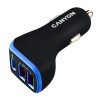 CANYON auto nabíječka C-08, 1xUSB-C (PD 18W) + 2xUSB-A, vstup 12V-24V,výstup 5V-2.4A, Smart IC,CE,RoHS - černo fialová