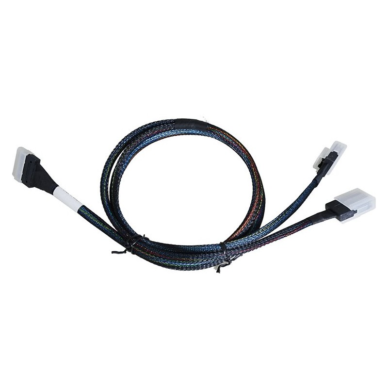 ARECA int. SlimlineSAS x8 SFF-8654 straight to 2x miniSAS SFF-8087 cable, 1m