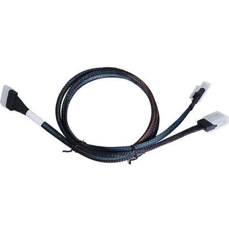 ARECA int. SlimlineSAS x8 SFF-8654 straight to 2x miniSAS SFF-8087 cable, 1m