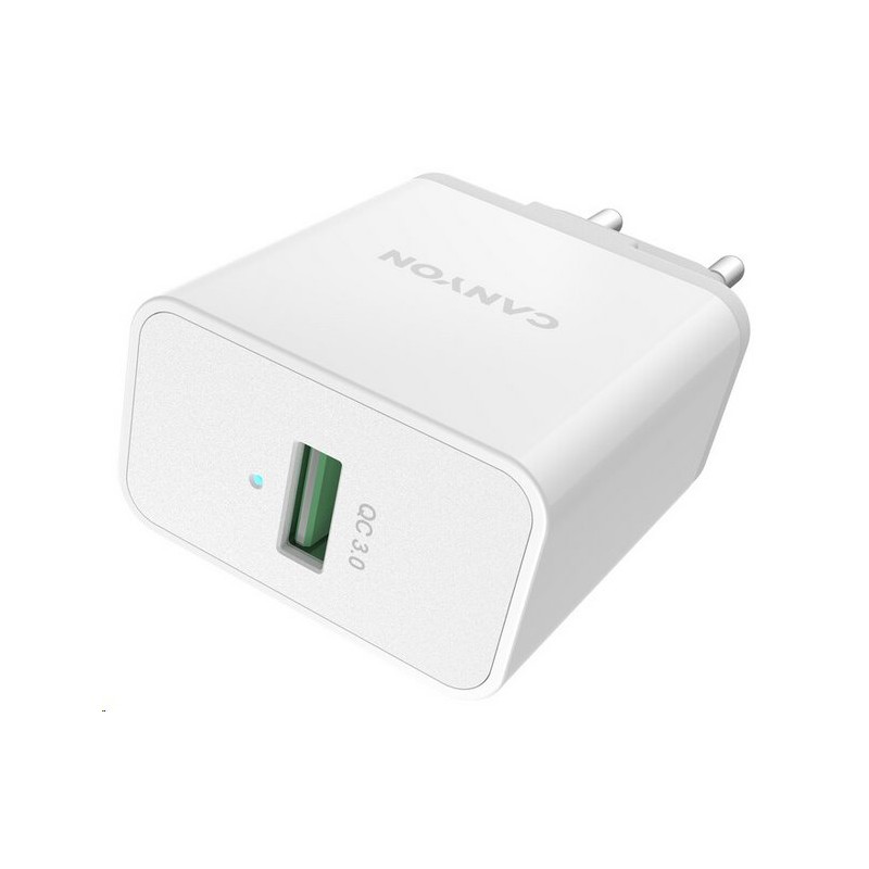CANYON Nabíječka do sítě H-24, 1x USB-A, Quick Charge 3.0, 24W, bílá