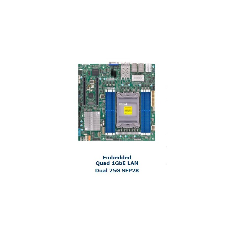SUPERMICRO MB 1xLGA4189, iC621A, 8x DDR4 ECC, 3xNVMe, 1xNVMe/4xSATA3, M.2, 2x PCIe4.0 x16, 2x 25Gb + 4x 1Gb LAN,IPMI
