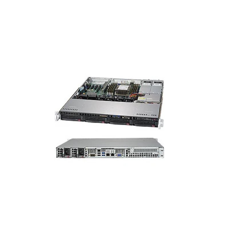 SUPERMICRO 1U server CSE-813MFTQC-R407CB, Ryzen 9 7900X CPU, SNK-P0076V, Workstation, Micro-ATX, 2x 32GB DDR5-4800, 1U I