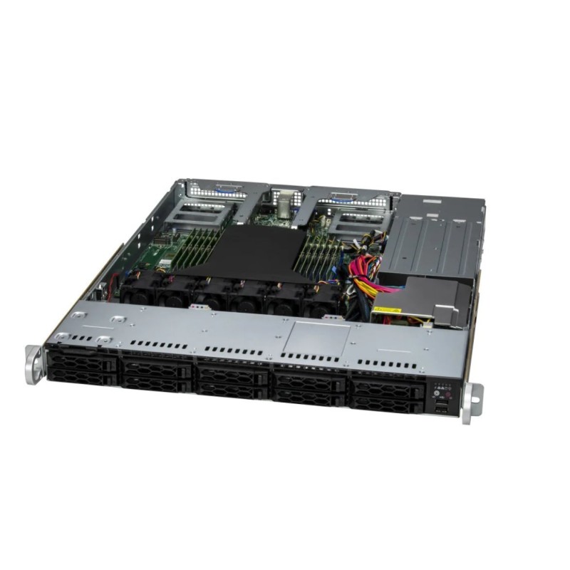 SUPERMICRO 1U server S-1115CS-TNR, Turin 9135 CPU, 12x 32GB DDR5-6400, 4x SSD 2.5" NVMe PCIe4 960GB, AIOM 2-Port 25GbE S