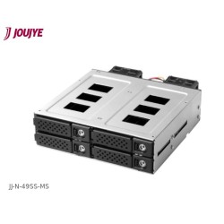 Jou Jye Backplane SATA3/SAS3 4x 2,5"HDD do 5,25" RoHS, 2x fan, 1x minisasHD (SFF-8643), SATA power N49SSMS