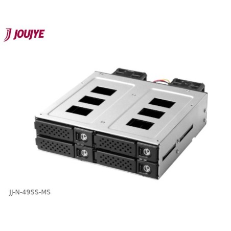 Jou Jye Backplane SATA3/SAS3 4x 2,5"HDD do 5,25" RoHS, 2x fan, 1x minisasHD (SFF-8643), SATA power N49SSMS