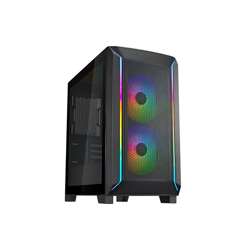SilverStone FARA 312Z - Micro-ATX skříň, 2x RGB větráky v balení, podpora až 280mm radiátoru, tvrzené sklo, černý