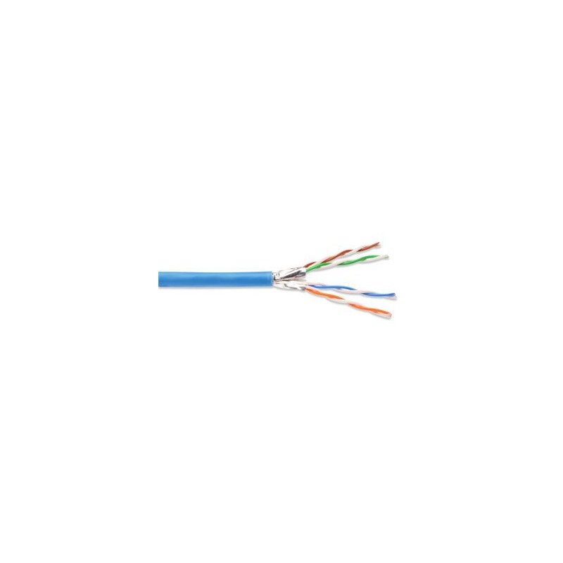 PremiumCord kabel U-FTP Cat6a 4x2, drát, AWG23, čistá měď , 305m, plášť LSOH, modrá