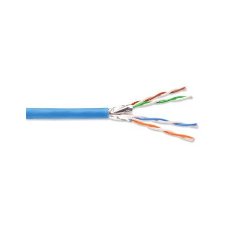 PremiumCord kabel U-FTP Cat6a 4x2, drát, AWG23, čistá měď , 305m, plášť LSOH, modrá