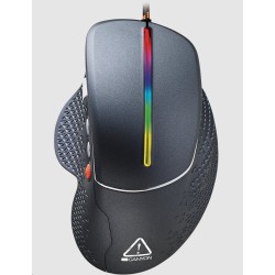 CANYON herní myš APSTAR, 6 programovatelných tlačítek, senzor Sunplus, až 6400 DPI, opletený kabel,RGB podsvícení, šedá