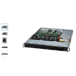 Supermicro SYS-111C-NR, EMR 4510 2P CPU, 4x 16GB DDR5-5600, AOC-S3916L-H16IR-32DD-O, 4x SSD 2.5" SATA 480GB, AOC-AH25G-M