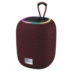 CANYON reproduktor BSP-8, RGB, BT V5.2, BLUETRUM AB5362B, 1x10W, USB-C, USB-A, microSD, AUX, červená