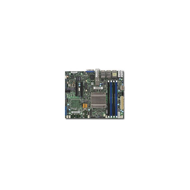SUPERMICRO FlexATX MB Xeon D-1518 (4-core), 4x DDR4 ECC reg DIMM,4xSATA,2x PCI-E 3.0 x8, M.2, 6x1GbE+2x10GbE SFP… MBDX10SDVTP8FB