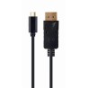 Gembird kábel USB-C (M) na DisplayPort (M), 4K, 60Hz, 2m kábel, čierny