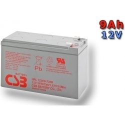 CSB Náhradni baterie 12V - 9Ah, (HRL1234WF2 FR) konektor F2, s delší životností