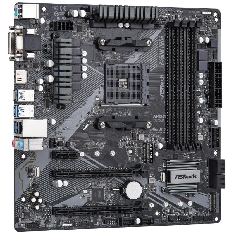 MB Asrock B450M PRO4 R2.0 /AM4/4xDDR4/M.2/HDMI/DVI-D/D-Sub/mATX