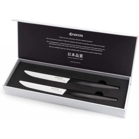 Kyocera keramický nůž, Steak Knives, Sada steakových nožů, 2 kusy, černá rukojeť, bílá čepel, SK-2PC WHBK EU