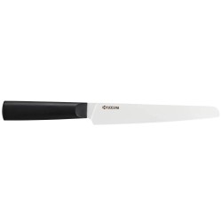 Kyocera keramický nůž, Chowa Series, Nůž na chléb, 18 cm, bílá čepel, vroubkované ostří, černá rukojeť, TK-181 WH-BK