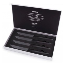 Kyocera keramický nůž, Steak Knives, Sada steakových nožů, 4 kusy, černá rukojeť, černá čepel, SK-4PC BKBK EU