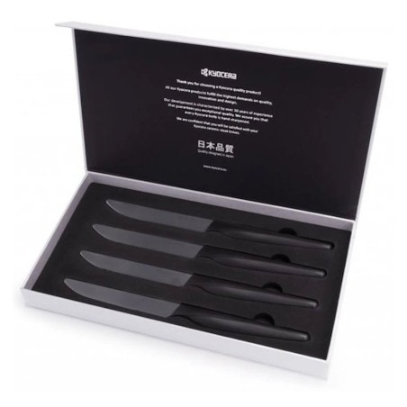 Kyocera keramický nůž, Steak Knives, Sada steakových nožů, 4 kusy, černá rukojeť, černá čepel, SK-4PC BKBK EU