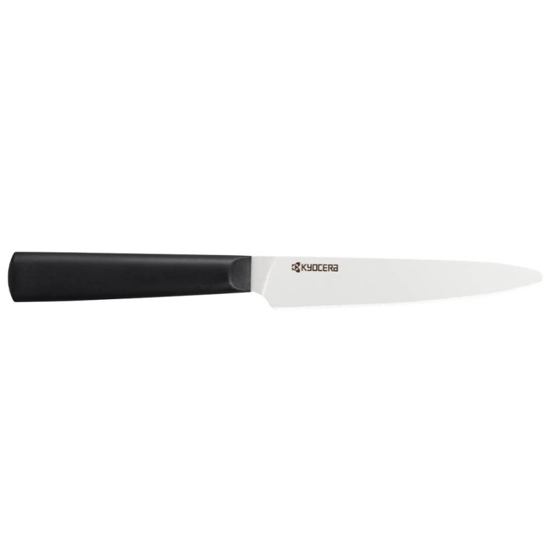 Kyocera keramický nůž, Chowa Series, Nůž na rajčata, 12,5 cm, bílá čepel, vroubkované ostří, černá rukojeť, TK-125 WH-BK