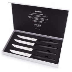 Kyocera keramický nůž, Steak Knives, Sada steakových nožů, 4 kusy, černá rukojeť, bílá čepel, SK-4PC WHBK EU