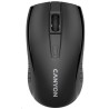 CANYON myš optická bezdrátová MW-7, nastavitelné rozlišení 800/1200/1600 dpi, 4 tl, USB dongle, 1xAA, černá