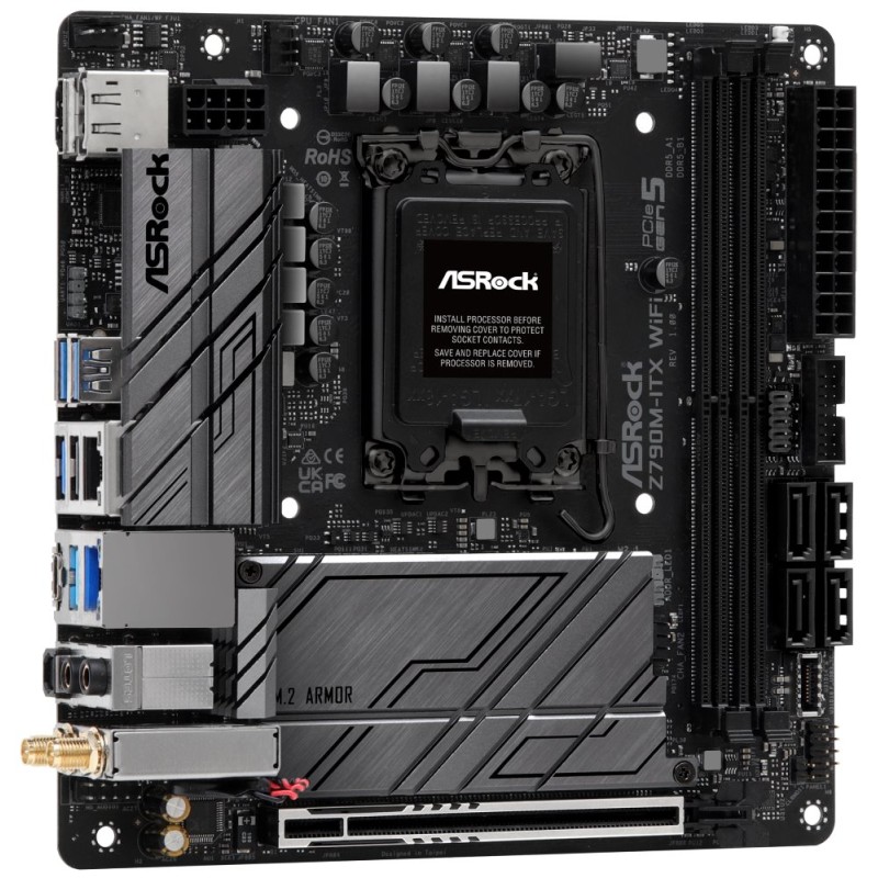 MB Asrock Z790M-ITX WIFI/LGA1700/2xDDR5/M.2/W6E+BT5.3/HDMI/DP/eDP/mITX