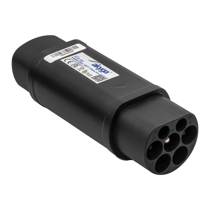 Akyga Adaptér Tesla/GB/T pro nabíjení elektromobilů AK-SC-E22 samec – samec 1-fázový 32A
