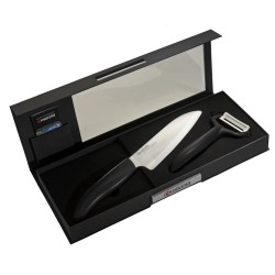 Kyocera Dárkový set, Sada na krájení a loupání N – černá – dárkové balení, Barevná dárková sada – černá (FK-140WH-BK + C