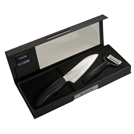 Kyocera Dárkový set, Sada na krájení a loupání N – černá – dárkové balení, Barevná dárková sada – černá (FK-140WH-BK + C