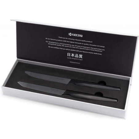 Kyocera keramický nůž, Steak Knives, Sada steakových nožů, 2 kusy, černá rukojeť, černá čepel, SK-2PC BKBK EU