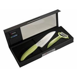Kyocera Dárkový set, Sada na krájení a loupání N – zelená – dárkové balení, Barevná dárková sada – zelená (FK-140WH-GR +