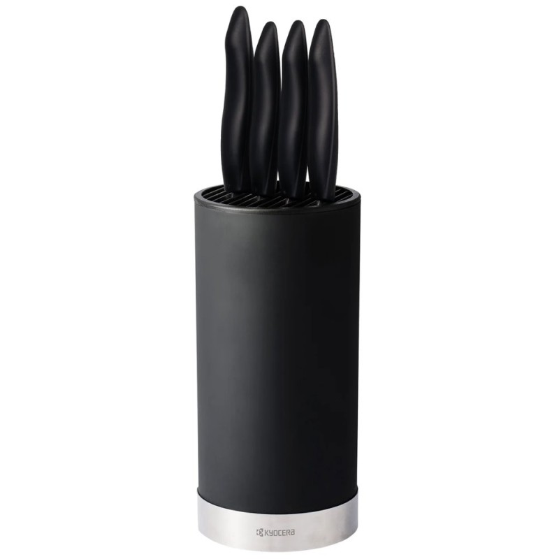 Kyocera Dárkový set, KB-RD BK 4KN ZK EU (kulatý blok na nože, černý + 4 nože SHIN BLACK), KB-RD BK 4KN ZK EU (kulatý blo