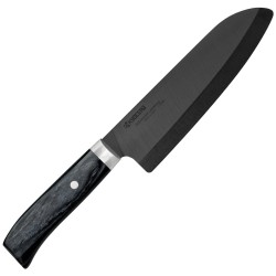 Kyocera keramický nůž, Janan Series, Dřevěná rukojeť, kuchařský nůž santoku, 16 cm, JPN-160NBK
